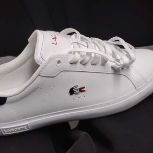 Lacoste Men's White Sneakers with Red Detail